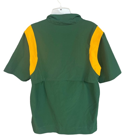 Nike Golf Shirt Mens Small Green Yellow Vented Quarter Zip - Picture 2 of 11